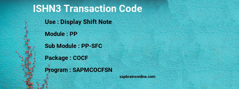 SAP ISHN3 transaction code