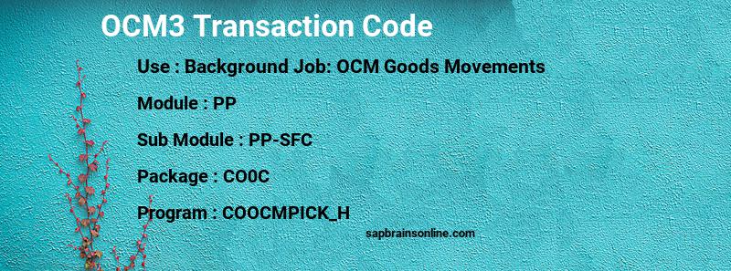SAP OCM3 transaction code