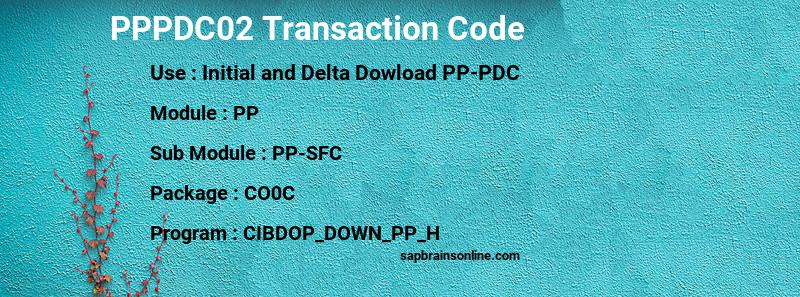 SAP PPPDC02 transaction code