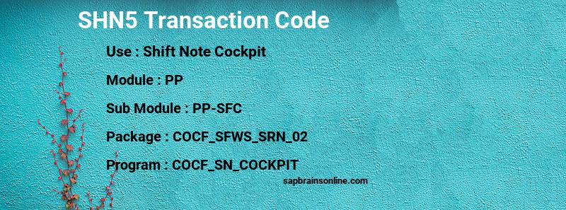 SAP SHN5 transaction code