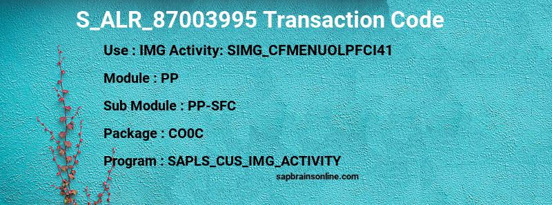 SAP S_ALR_87003995 transaction code