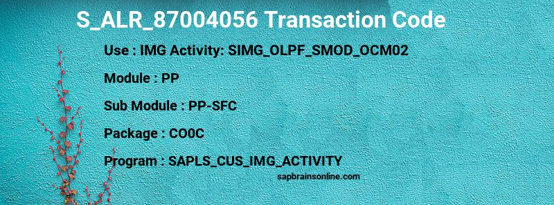 SAP S_ALR_87004056 transaction code