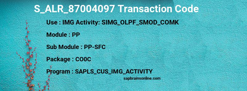SAP S_ALR_87004097 transaction code