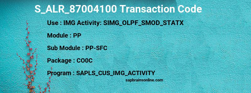 SAP S_ALR_87004100 transaction code