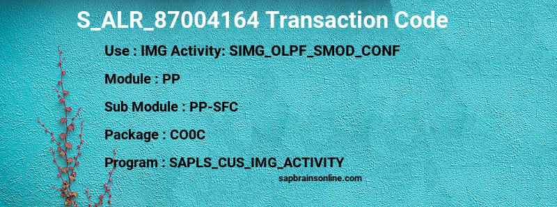SAP S_ALR_87004164 transaction code