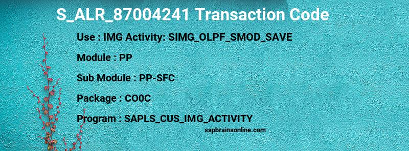 SAP S_ALR_87004241 transaction code