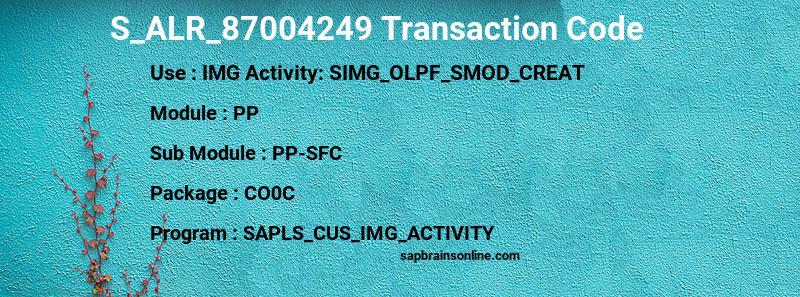 SAP S_ALR_87004249 transaction code