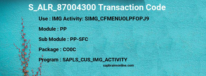 SAP S_ALR_87004300 transaction code