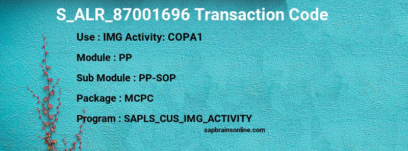 SAP S_ALR_87001696 transaction code