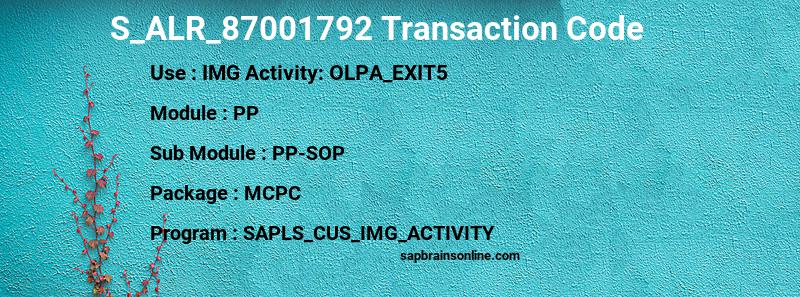 SAP S_ALR_87001792 transaction code
