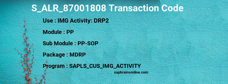 SAP S_ALR_87001808 transaction code