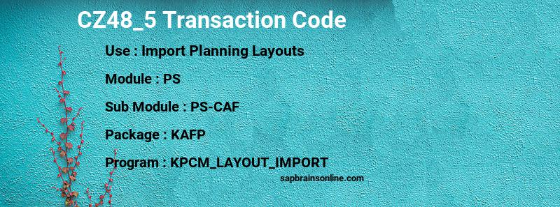 SAP CZ48_5 transaction code