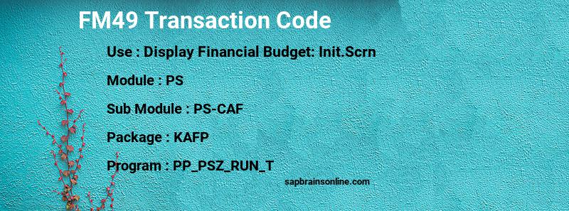 SAP FM49 transaction code