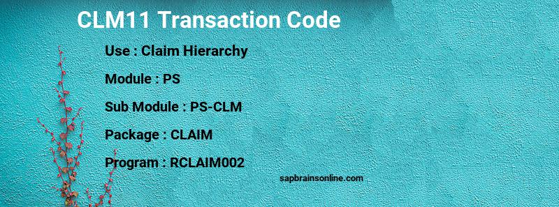 SAP CLM11 transaction code