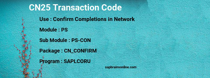 SAP CN25 transaction code