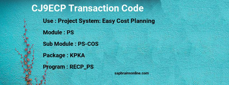 SAP CJ9ECP transaction code