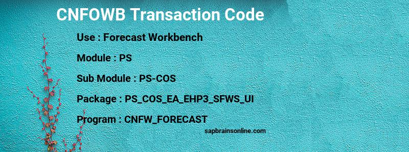 SAP CNFOWB transaction code