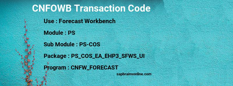 SAP CNFOWB transaction code