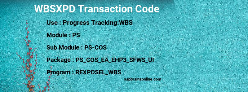 SAP WBSXPD transaction code