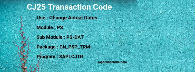 SAP CJ25 transaction code