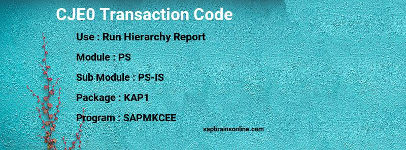 SAP CJE0 transaction code