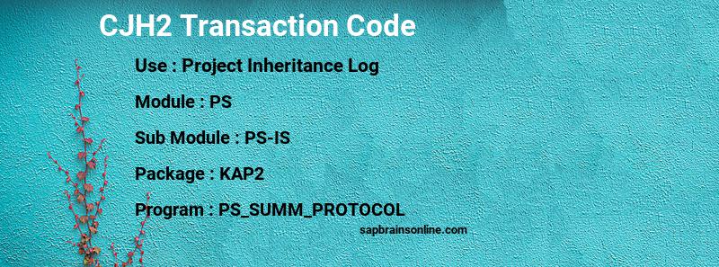 SAP CJH2 transaction code