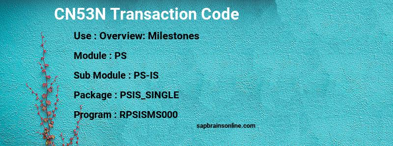 SAP CN53N transaction code