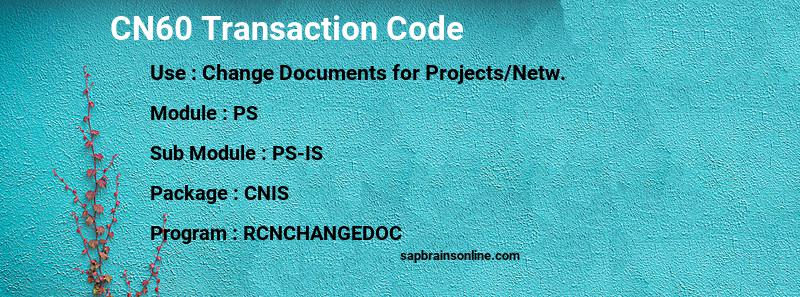 SAP CN60 transaction code