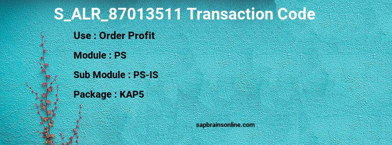 SAP S_ALR_87013511 transaction code