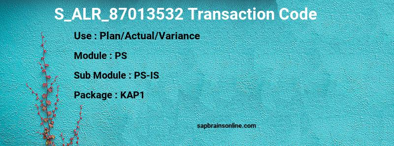 SAP S_ALR_87013532 transaction code