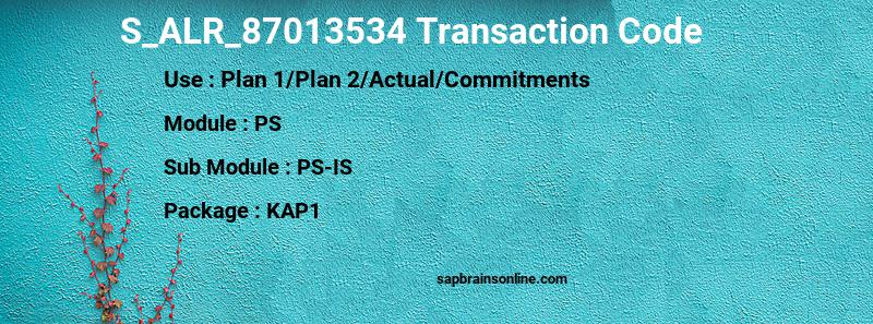 SAP S_ALR_87013534 transaction code