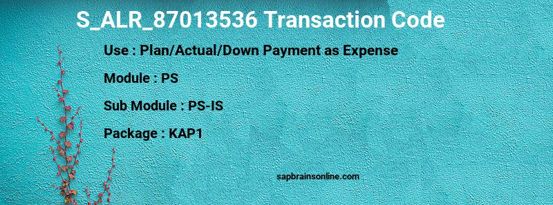 SAP S_ALR_87013536 transaction code