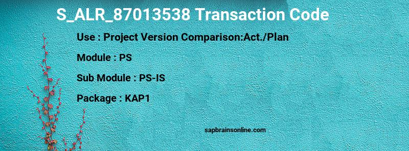 SAP S_ALR_87013538 transaction code