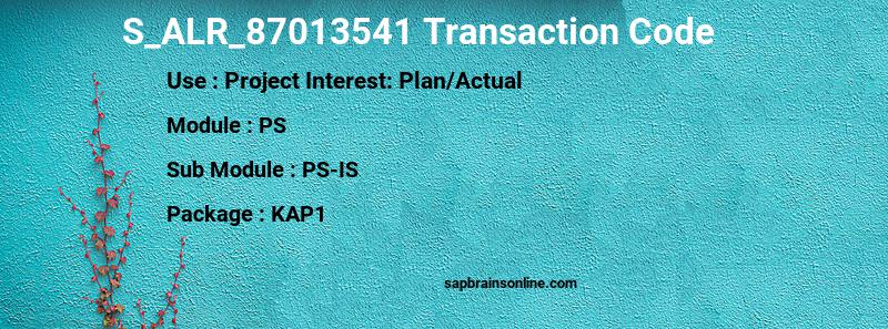 SAP S_ALR_87013541 transaction code
