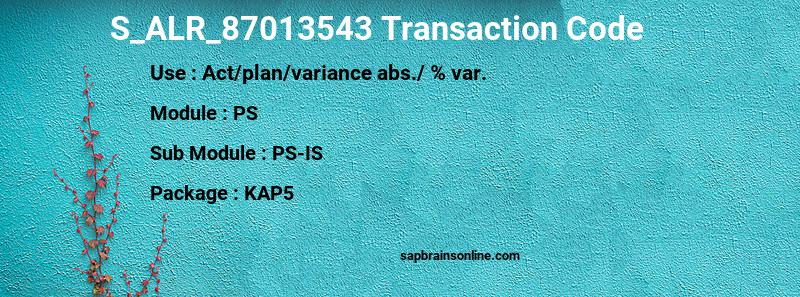 SAP S_ALR_87013543 transaction code