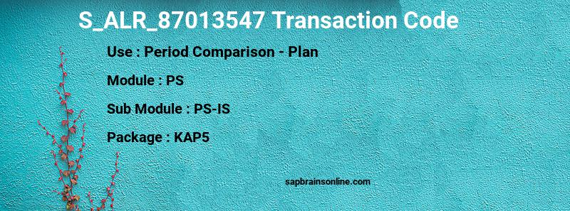 SAP S_ALR_87013547 transaction code