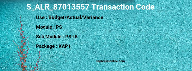 SAP S_ALR_87013557 transaction code
