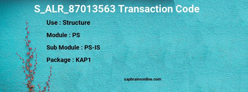 SAP S_ALR_87013563 transaction code