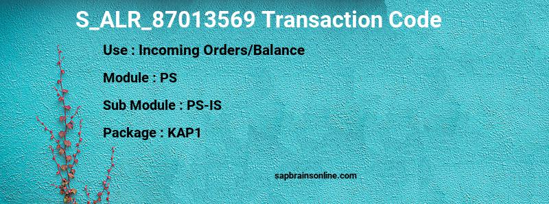 SAP S_ALR_87013569 transaction code