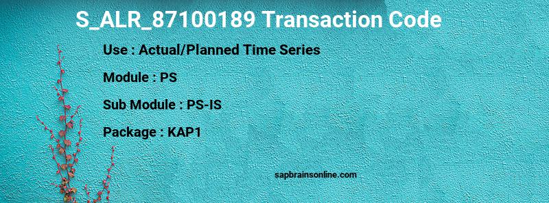 SAP S_ALR_87100189 transaction code