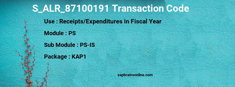 SAP S_ALR_87100191 transaction code