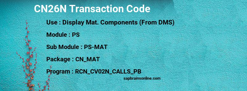 SAP CN26N transaction code