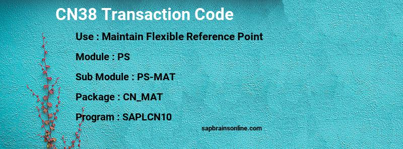 SAP CN38 transaction code