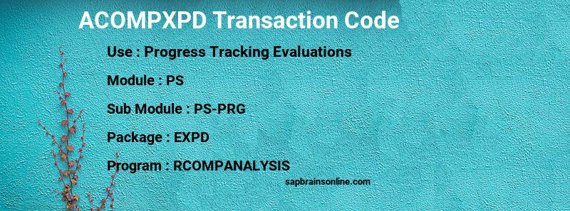 SAP ACOMPXPD transaction code