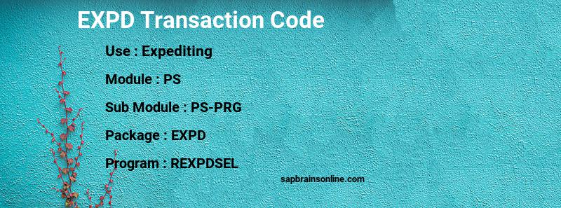 SAP EXPD transaction code