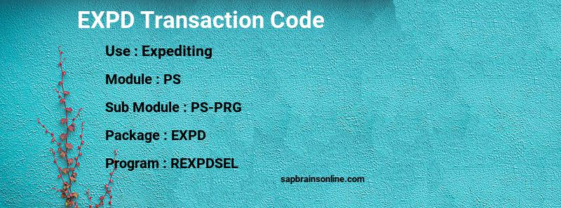 SAP EXPD transaction code