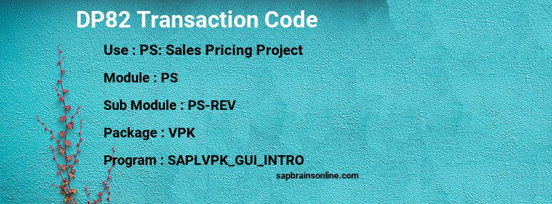 SAP DP82 transaction code
