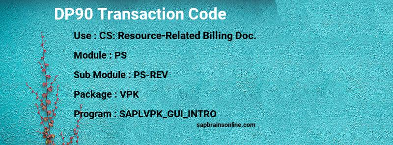 SAP DP90 transaction code