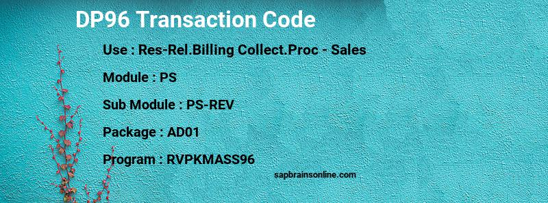 SAP DP96 transaction code