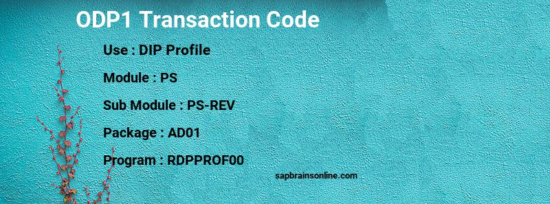 SAP ODP1 transaction code